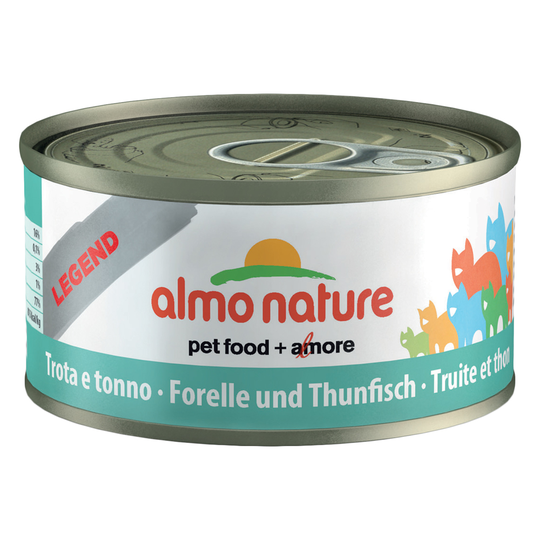 Superblandpack: 24 x 70 g Almo Nature Legend och 6 x 70 g Cosma Nature! - Öring & tonfisk + Cosma Nature provpack