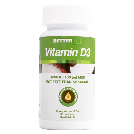 Better You Vitamin D3 4000 IE + Kokosolja, 90 kapslar