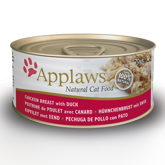 Applaws kattmat i buljong 6 x 70 g - Kycklingbröst & anka