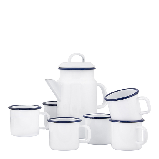 Kockums - Set Tekanna 2 L/Mugg 37 cl 6-pack Vit