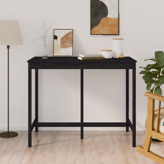 vidaXL Barbord svart140x80x110 cm massiv furu