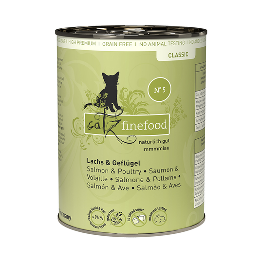 Ekonomipack: catz finefood på burk 12 x 400 g - Lax & fågel