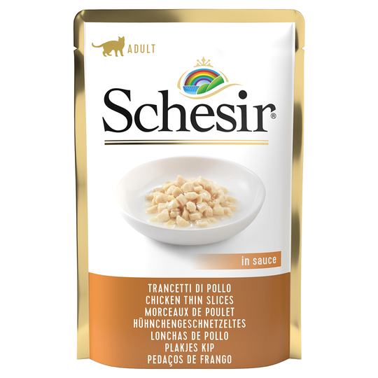Schesir Jelly Pouch 6 x 85 g - Kycklingstrimlor i sås