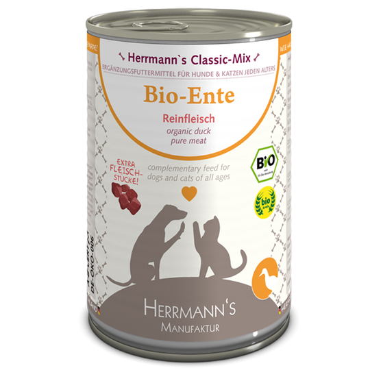 Ekonomipack: Herrmann's Rent kött 24 x 400 g - Ekologisk anka