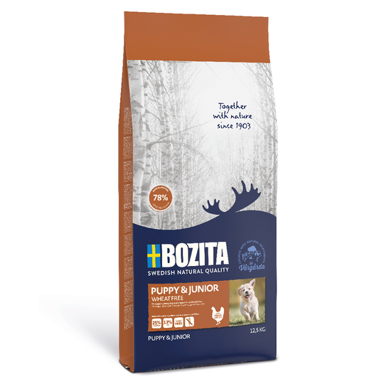 Bozita Puppy & Junior vetefritt - 12,5 kg
