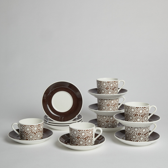 Gustavsberg - SÅLD Kaffekoppar med Fat "Anita" 7 st