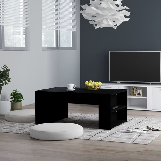 vidaXL Soffbord svart 100x60x42 cm konstruerat trä