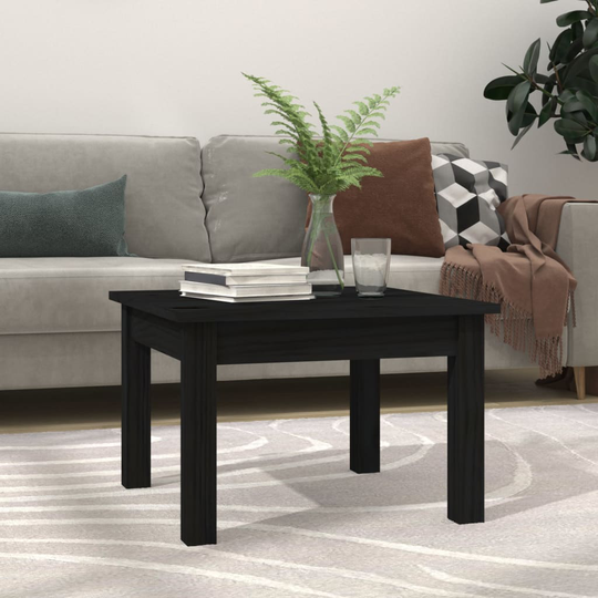 vidaXL Soffbord svart 45x45x30 cm massiv furu