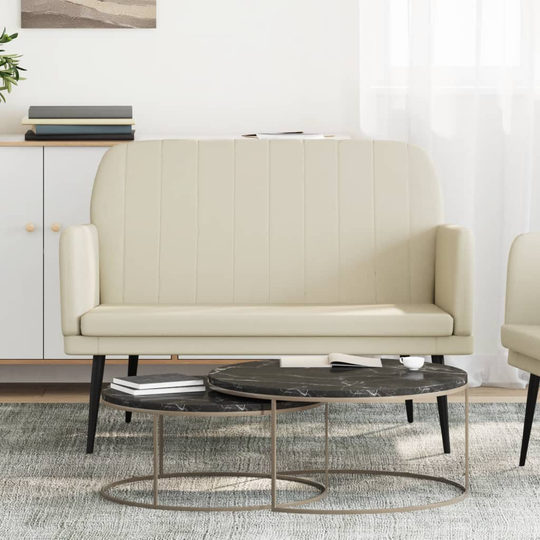 vidaXL Bänk gräddvit 107x80x81 cm konstläder