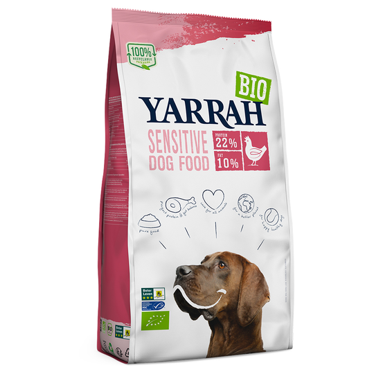 Yarrah Organic Sensitive med eko-kyckling & eko-ris - 2 kg