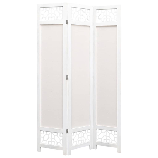 vidaXL Rumsavdelare 3 paneler gräddvit 105x165 cm tyg