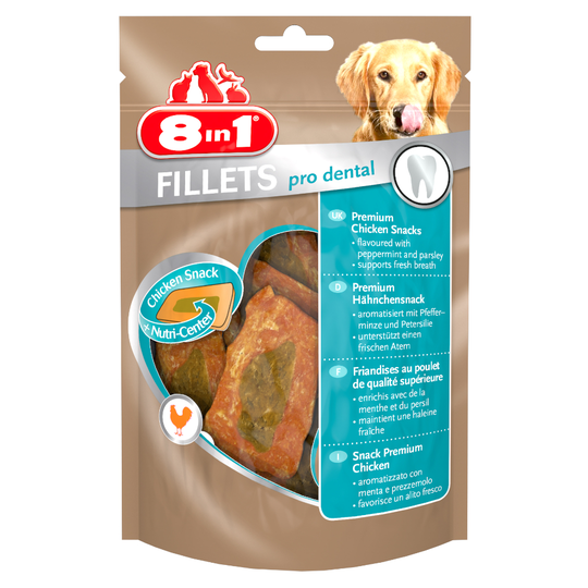 2 + 1 på köpet! 3 x 50 eller 80 g 8in1 hundgodis - Fillets Pro Dental (3 x 80 g)