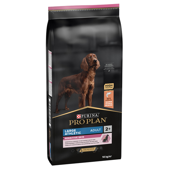 10 kg + 2 kg / 12 kg + 2 kg på köpet! 12 kg / 14 kg Pro Plan - Large Athletic Adult Sensitive Skin Salmon OPTIDERMA (14 kg)