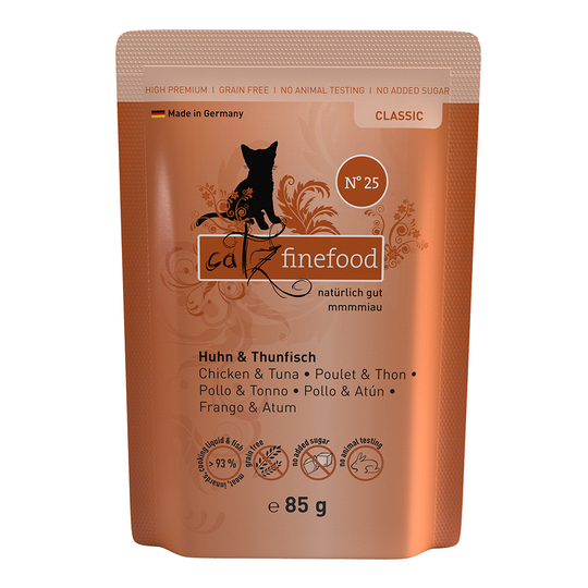 Ekonomipack: catz finefood i portionspåse 16 x 85 g - Kyckling & tonfisk
