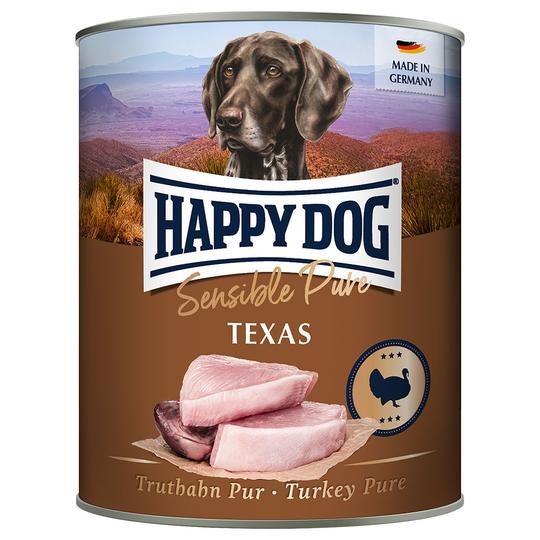 Ekonomipack: Happy Dog Sensible Pure 24 x 800 g - Texas (kalkon pur)