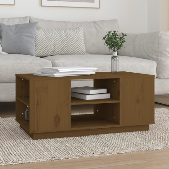 vidaXL Soffbord honungsbrun 90x49x40,5 cm massiv furu