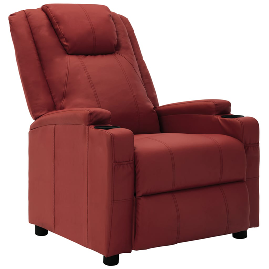 vidaXL Reclinerfåtölj vinröd konstläder