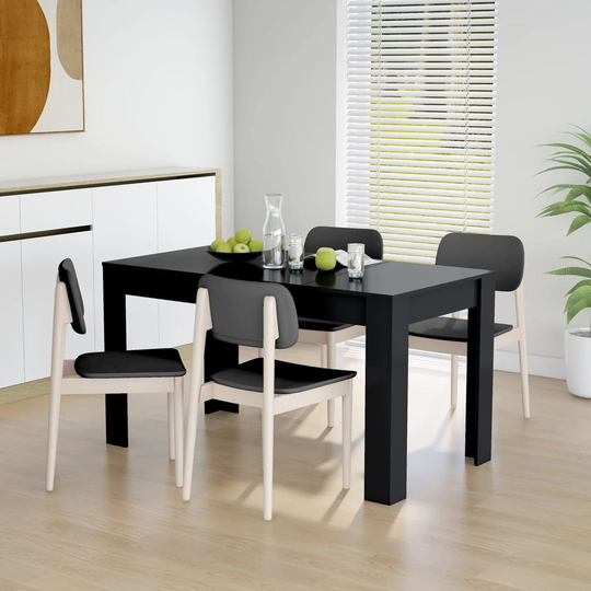 vidaXL Matbord svart 140x74,5x76 cm spånskiva