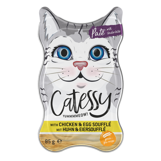 Catessy Paté med kyckling i äggsufflé - 18 x 85 g