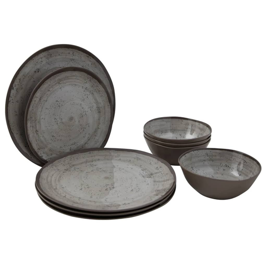 Bo-Camp Campingservis 12 delar Halo melamin beige