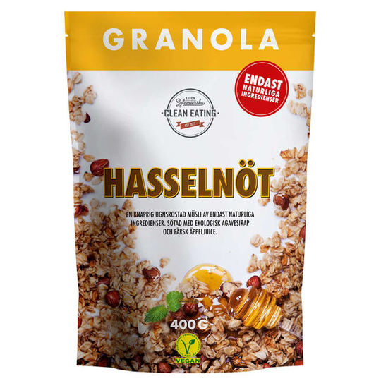 Clean Eating Granola Hasselnöt & Honung 400 g