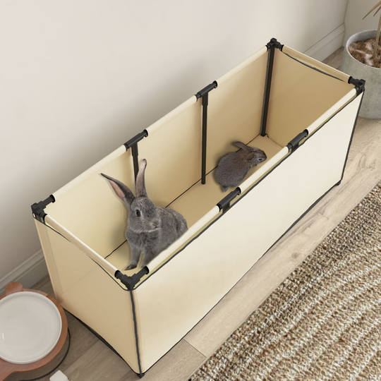 vidaXL Husdjurshage Gräddvit 105x34,5x45 cm tyg