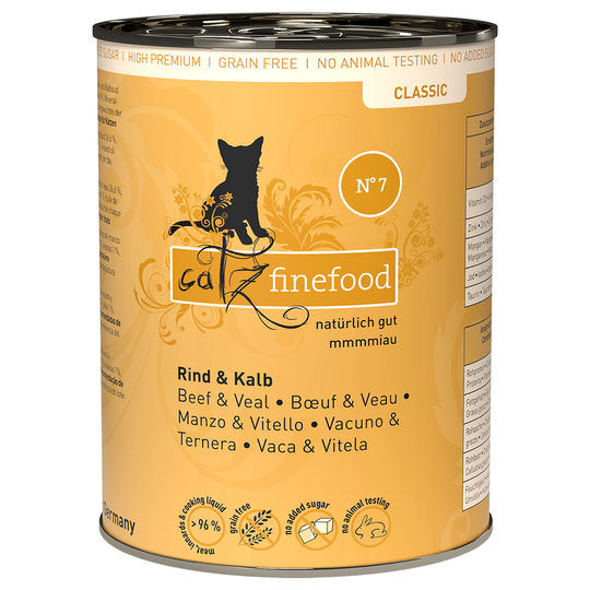 Ekonomipack: catz finefood på burk 12 x 400 g - Nötkött & kalv