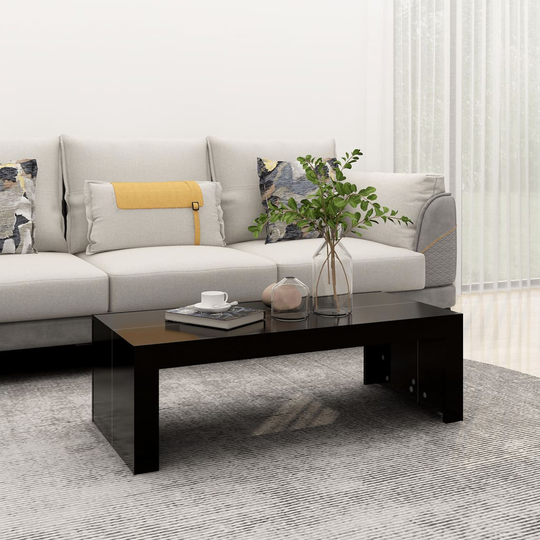 vidaXL Soffbord svart 110x50x35 cm spånskiva