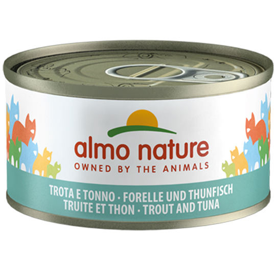 Ekonomipack: Almo Nature 48 x 70 g - Öring & tonfisk i gelé