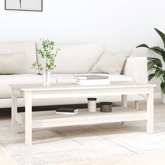 vidaXL Soffbord vit 110x50x40 cm massiv furu