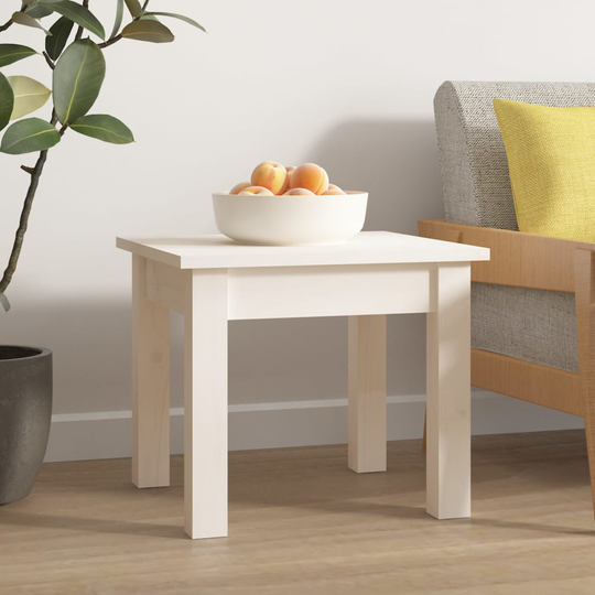 vidaXL Soffbord vit 35x35x30 cm massiv furu