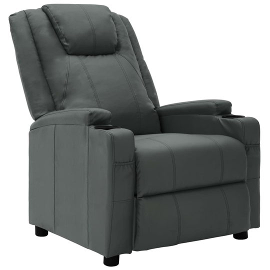 vidaXL Reclinerfåtölj antracit konstläder