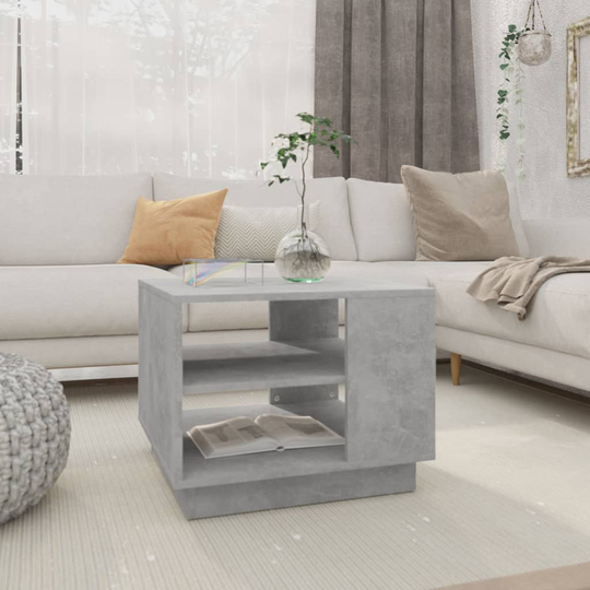 vidaXL Soffbord betonggrå 55x55x43 cm spånskiva