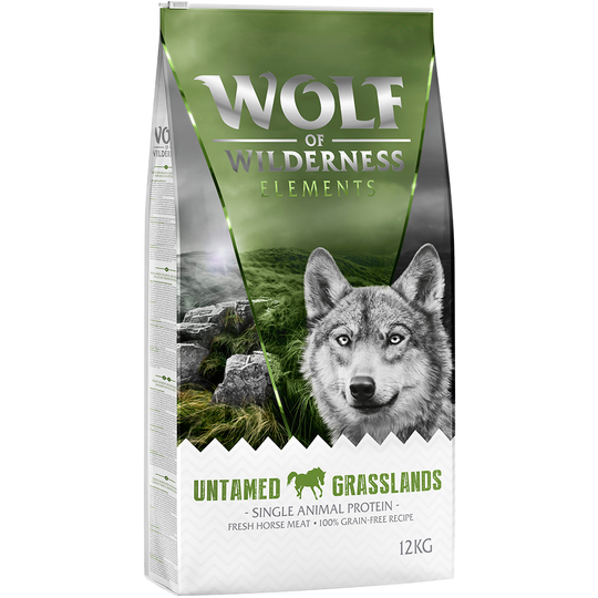 Wolf of Wilderness "Untamed Grasslands" Horse - Grain Free - Ekonomipack: 2 x 12 kg