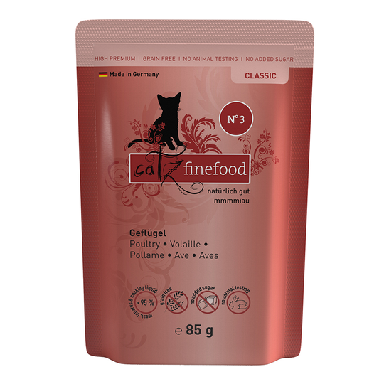 Ekonomipack: catz finefood i portionspåse 16 x 85 g - Fjäderfä