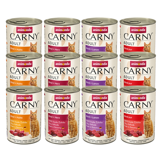 Ekonomipack: Animonda Carny Adult 24 x 400 g blandpack - Blandpack nötkött
