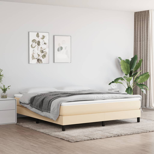 vidaXL Pocketresårmadrass gräddvit 180x200x20 cm tyg