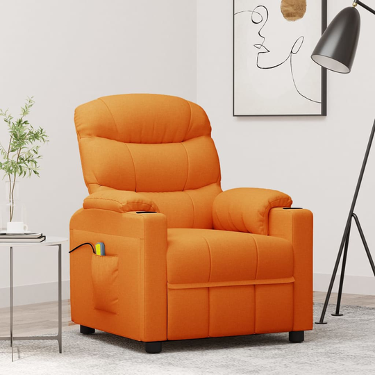 vidaXL Massagefåtölj gul tyg