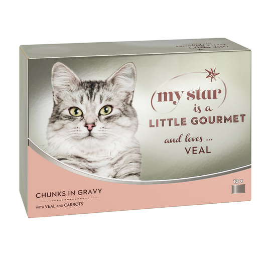 Ekonomipack: My Star Chunks in Sauce Gourmet burk 48 x 85 g - Veal & Carro