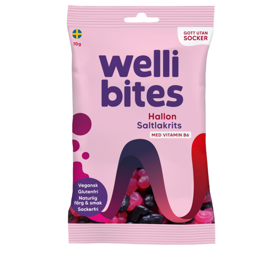 Wellibites Hallon & Saltlakrits 70 g