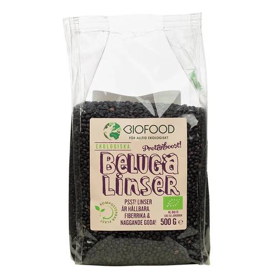 Biofood Linser Beluga, 500 g ekologisk