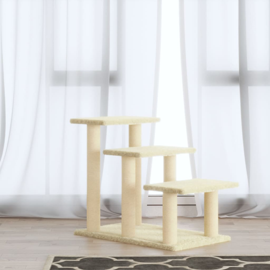 vidaXL Klösträd med klöspelare i sisal gräddvit 50,5 cm