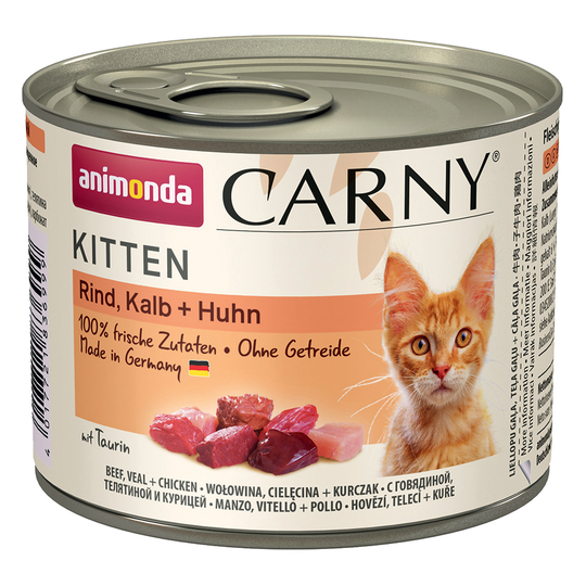 Animonda Carny Kitten 6 / 12 x 200 g - 6 x 200 g Nötkött, kalv & kyckling