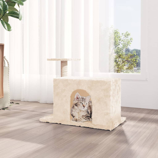 vidaXL Klösträd med klöspelare sisal gräddvit 51 cm