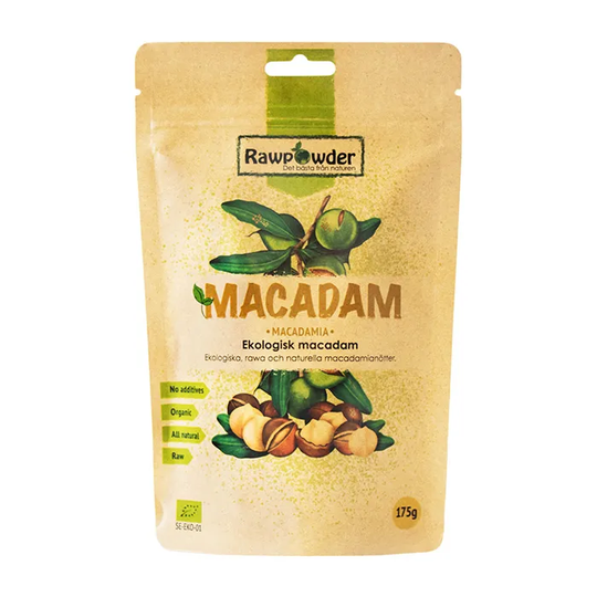 Rawpowder Macadamianötter, Naturell 175g ekologisk