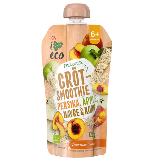 ICA I Love Eco Gröt Persika Äpple 120 g