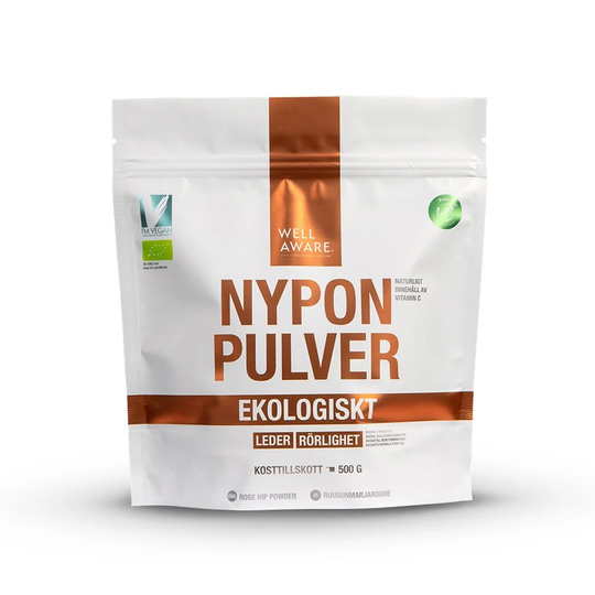 WellAware Ekologiskt Nyponpulver Grovmalet 500g