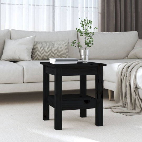 vidaXL Soffbord svart 35x35x40 cm massivt furu