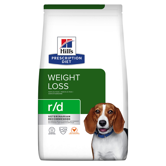3 x zooPoäng på Hill's Prescription Diet hundfoder - r/d Weight Reduction Chicken (10 kg)