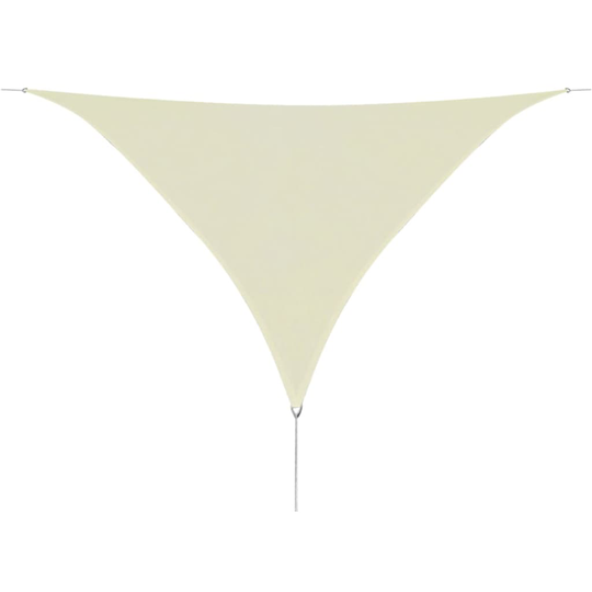 vidaXL Solskärmssegel HDPE trekantigt 3,6 x 3,6 x 3,6 m gräddvitt